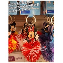 香港迪士尼樂園限定 米妮 啦啦球造型矽膠匙圈